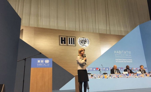 Elsa Noguera habla en plenaria de H&aacute;bitat III sobre ciudades m&aacute;s incluyentes